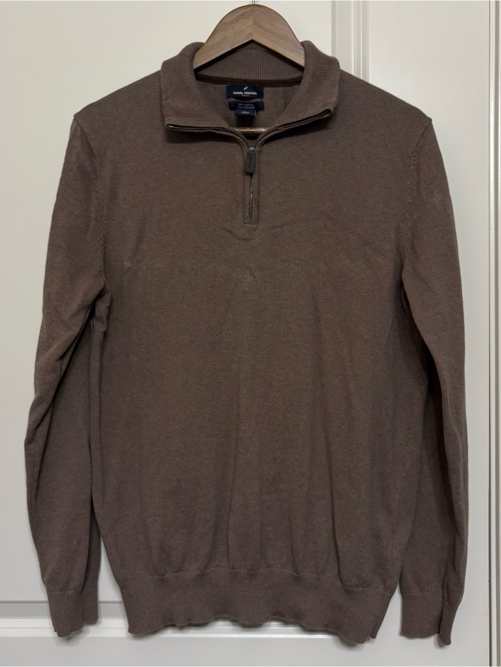 Daniel Hechter Men's Brown Half-Zip Sweater